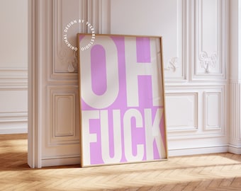 Quirky wall art, Weird decor, Dopamine decor, Danish pastel, Weird wall art, Maximalist wall art, Swear word poster, Quirky decor, Funky art