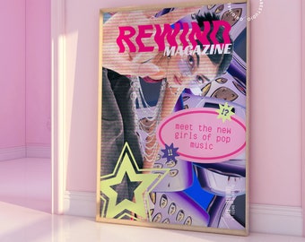 Y2k room decor, Bar cart prints, Y2k art print, room decor aesthetic y2k, Colorful wall art, Maximalist prints, Indie room decor,Y2k poster