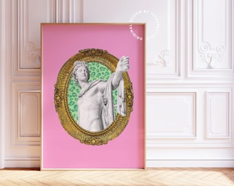 Maximalist wall art, Quirky decor, Light pink wall art, Funky art print, Maximalist decor, Weird art, Quirky wall art, Dopamine decor cute