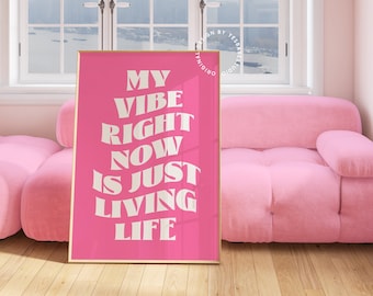 Light pink wall art, Dopamine decor, Girl apartment decor, Dorm room prints, Maximalist wall art, Funky wall art, Quirky decor, Pink dorm