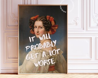 Altered art print, Maximalist wall art, Quirky wall art, Weird decor, Baroque art print, Altered portrait, Weird art, Eccentric wall art
