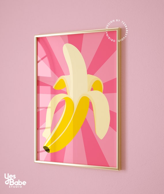 Dopamine decor, Maximalist wall art, Fun kitchen decor, Funky wall art, Groovy decor, Pastel kitchen prints, Quirky wall art, Colorful print
