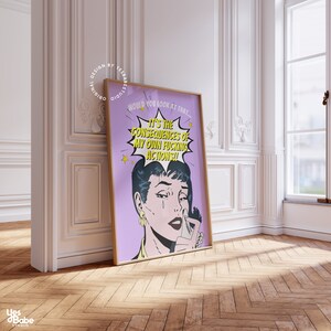 Pop-artprint, dopaminedecor, funky artprint, eigenzinnig decor, maximalistische muurkunst, moderne pop-art, inrichting universiteitsappartement, kunst slaapzaal afbeelding 3