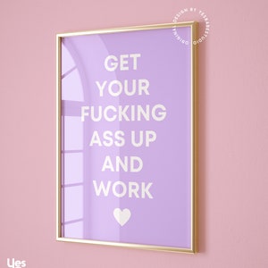 Fun home office prints, Girly office decor, College apartment decor, Maximalist wall art, Quirky wall art, Eclectic decor, Funky room decor image 3