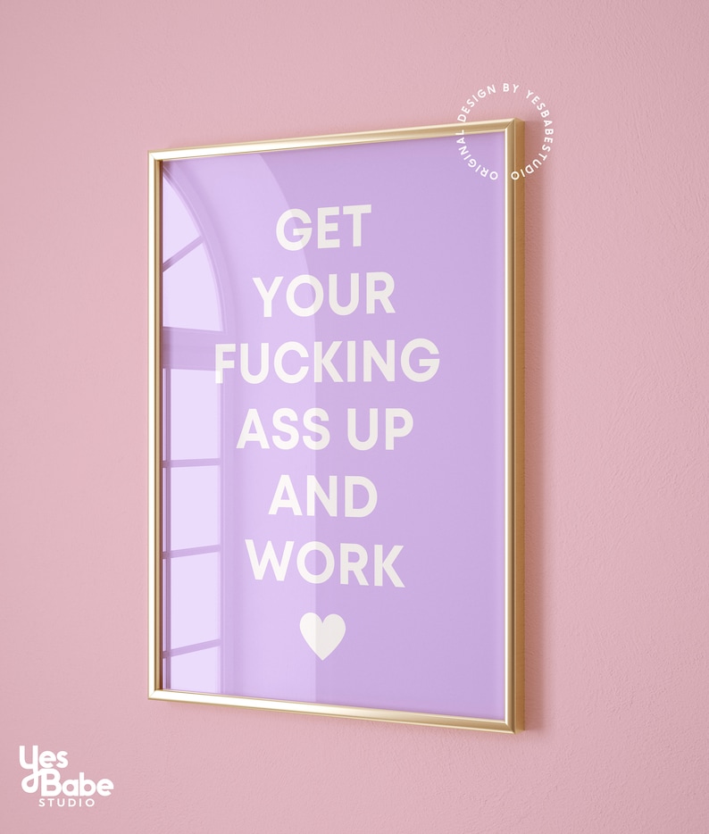 Fun home office prints, Girly office decor, College apartment decor, Maximalist wall art, Quirky wall art, Eclectic decor, Funky room decor image 3