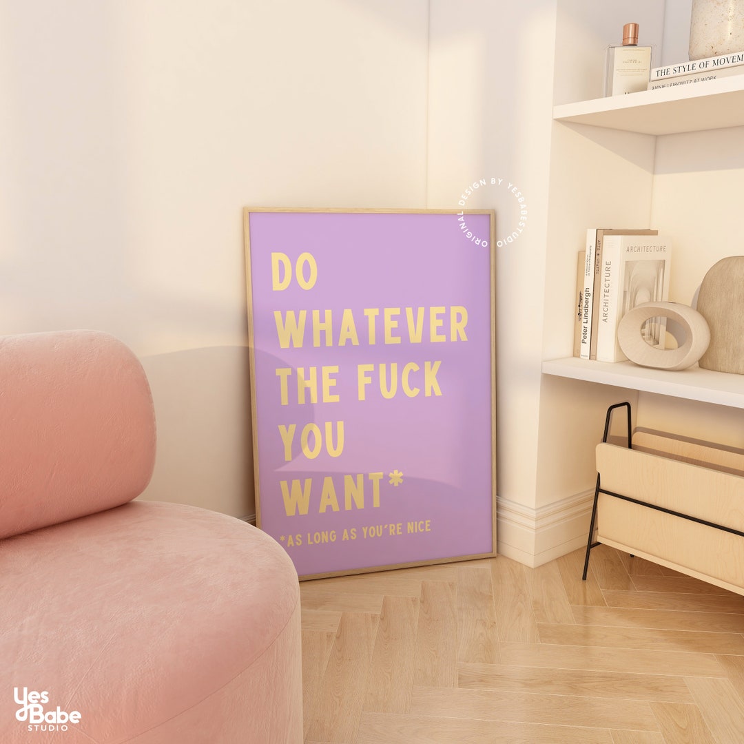 Pastel Wall Art, Maximalist Wall Art, Quirky Decor, Swear Word Prints