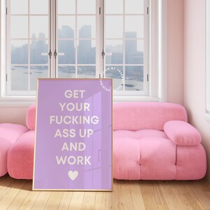 Fun home office prints, Girly office decor, College apartment decor, Maximalist wall art, Quirky wall art, Eclectic decor, Funky room decor image 2