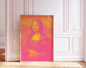 Mona Lisa, Altered art print, Maximalist wall art, Quirky decor, Altered portrait, Maximalist decor, Funky art print, Quirky wall art
