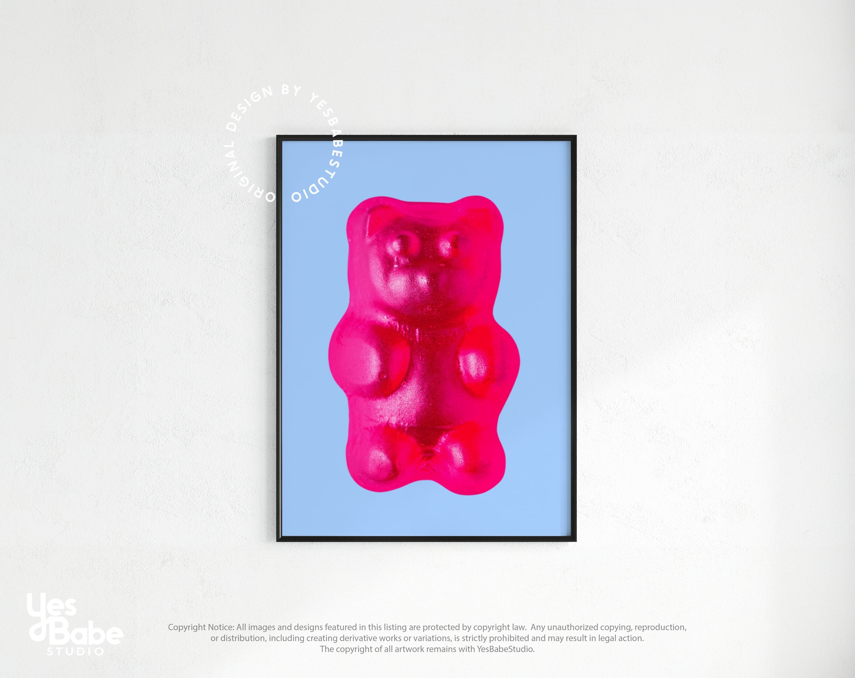 Whimsical Pink Gummy Bear Poster - Vibrant, Candy-Inspired Wall Art Decor –  Poster Wall