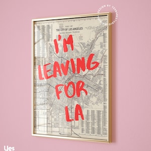 Mapa de Los Ángeles, póster de Los Ángeles, arte de Los Ángeles, impresión de Los Ángeles, póster de viaje retro, arte mural maximalista, arte mural de Los Ángeles