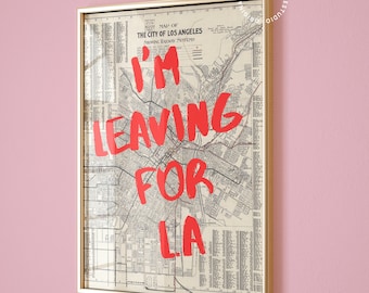 Los Angeles Karte, Los Angeles Poster, Los Angeles Kunst, Los Angeles Druck, Retro Reiseposter, Maximalist Wandkunst, Los Angeles Wandkunst