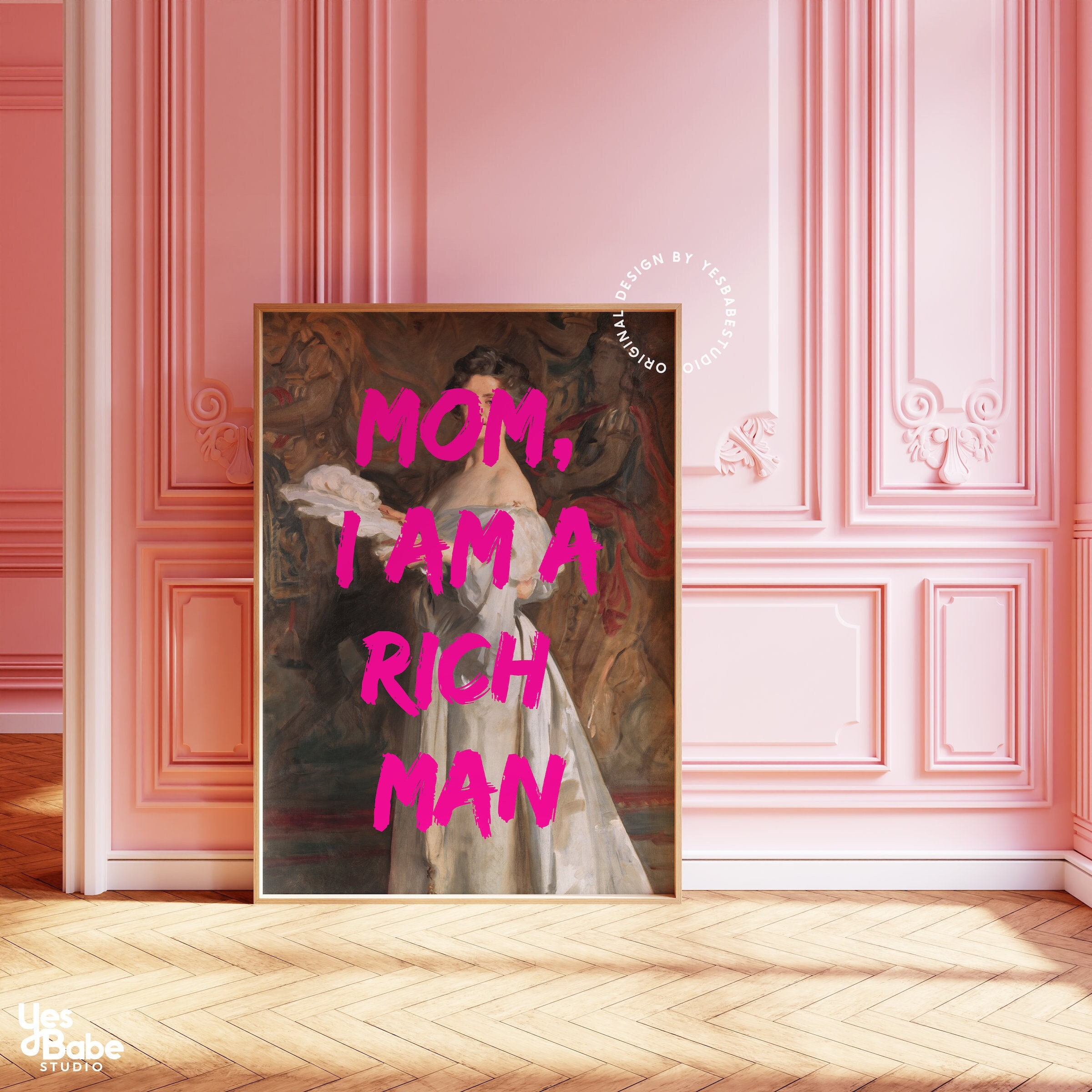 Mom I Am A Rich Man, Altered Art Print, Maximalist Wall Art, Feminist Wall  Art, Hot Pink Wall Art, Girl Power Prints, Eclectic Decor, Gift - Etsy Hong  Kong