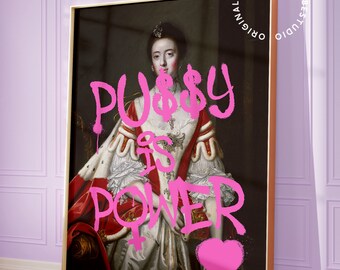 Feminist wall art, Altered art print, Maximalist wall art, Feminism prints, Altered portrait, Baroque art print, The future is female,Quirky