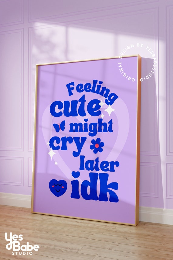 Quirky wall art, Funky art print, Y2K room decor, Maximalist wall art, Weird art, Indie room decor, Quirky decor, Weird decor,Dopamine decor