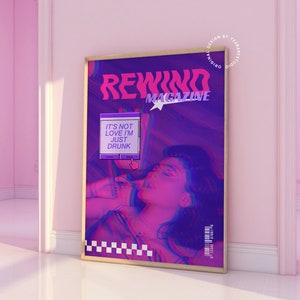 Wystrój pokoju Y2k, Wydruki na wózek barowy, Wydruk artystyczny Y2k, Estetyka wystroju pokoju Y2k, Wydruki maksymalistyczne, Wystrój pokoju Indie, Plakat Y2k, Wydruk pokoju w akademiku