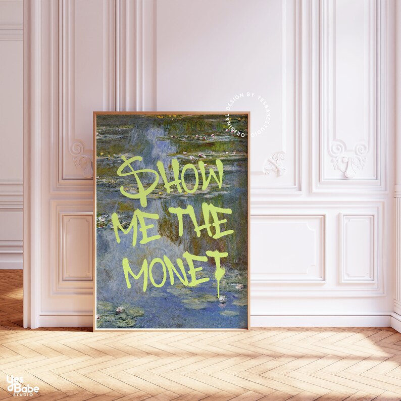 Monet Print, Claude Monet Art, Altered Art Print, Graffiti Wall Art ...