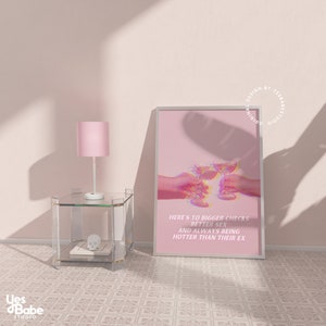 Bar cart prints, Girly room decor, Indie room decor, Pink wall art, Cocktail prints, Disco themed decor, Dorm room prints, Maximalist quirky image 3
