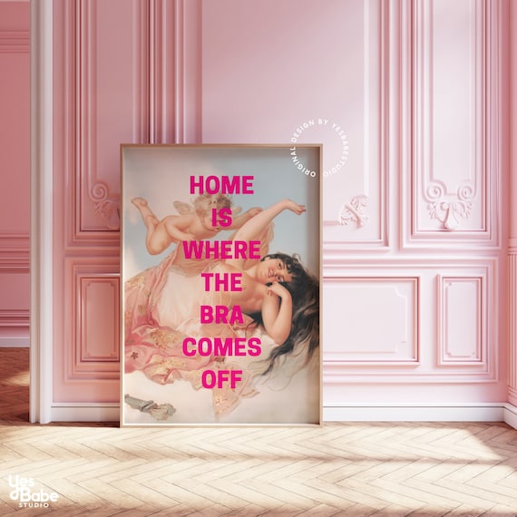Altered art print, Coquette decor, Maximalist wall art, Rococo art, Altered portrait, Coquette wall art, Funky home decor, Hot pink wall art