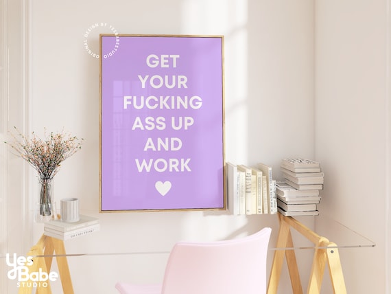 Fun home office prints, Girly office decor, College apartment decor, Maximalist wall art, Quirky wall art, Eclectic decor, Funky room decor