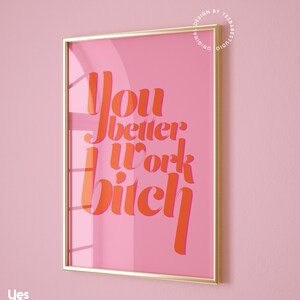 Båsinredning, Udda väggkonst, Väggkonst för hemmakontor, Inredning för tjejlägenhet, Lägenhet för universitet, Funky väggkonst, Maximalistiska tryck, Kontorskonst bild 4