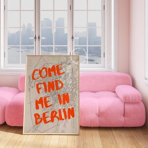 Berlin travel poster, Berlin map print, Maximalist wall art, Travel prints Europe, Funky Berlin prints, Berlin lover gift, Berlin wall art image 4