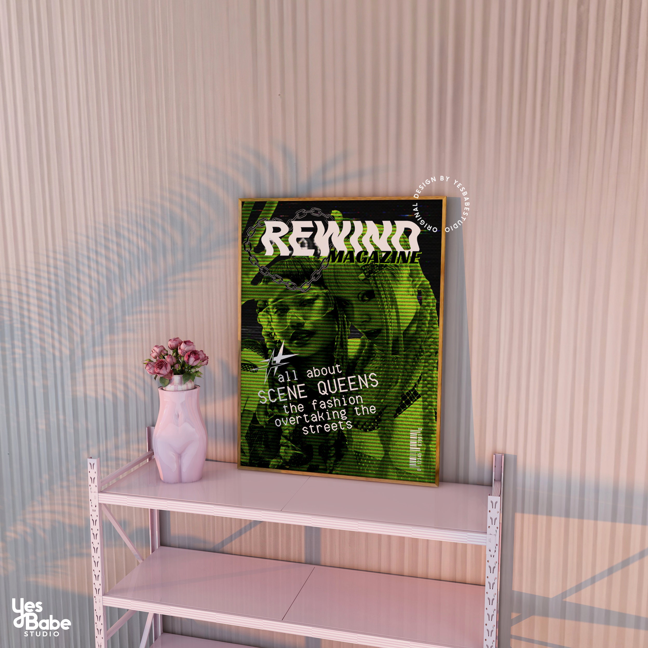 Y2k Room Decor, Cybercore, Bar Cart Prints, Y2k Art Print, Room Decor