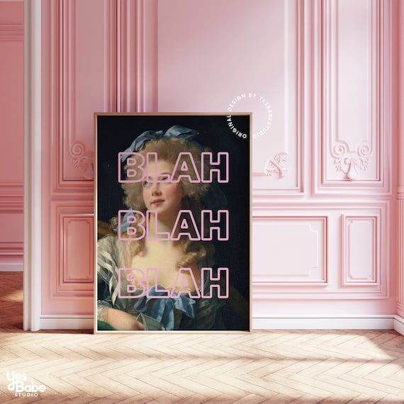 Coquette room decor, Altered art print, Maximalist wall art, Light pink wall art, Rococo art, Baroque art print, Coquette wall art, Parisian