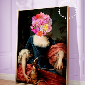 Altered Art prints, Maximalist Home Decor, apartment decor aesthetic, Hot pink wall art, Indie room decor, Maximalist prints, Maximalist art