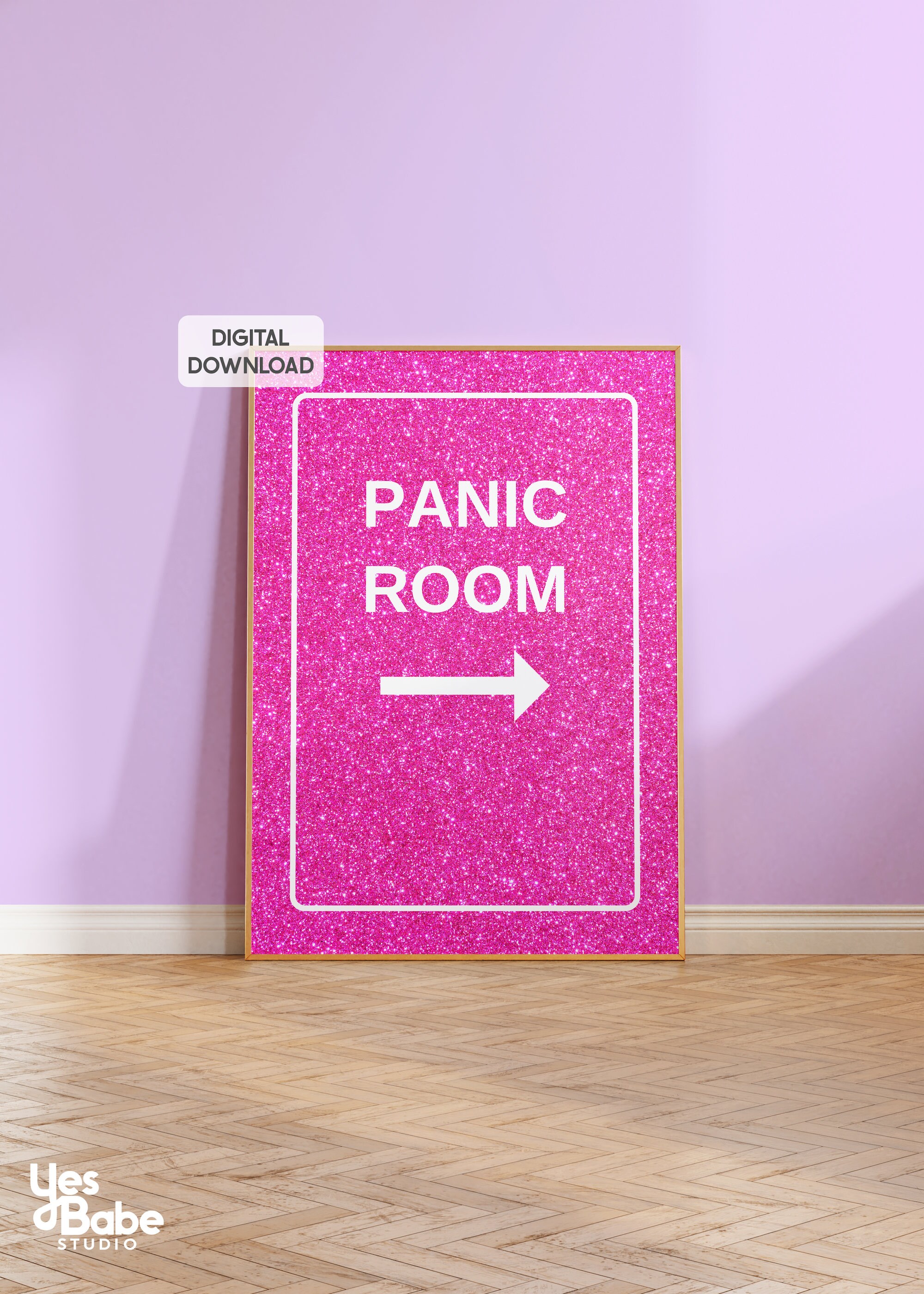 Ironically Pink Panic Room Print, Pink Preppy Wall Art, Funny Ironic Prints Maximalist ...