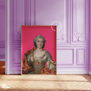 Maximalist wall art, Altered art print, Hot pink wall art, Quirky decor, Baroque art print, Rococo wall art, Eclectic decor, Quirky wall art