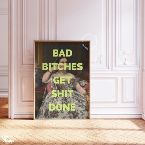 Veranderde kunstprint, maximalistische muurkunst, feministische muurkunst, veranderd portret, eigenzinnige muurkunst, feminisme prints, eigenzinnig decor, eclectisch decor