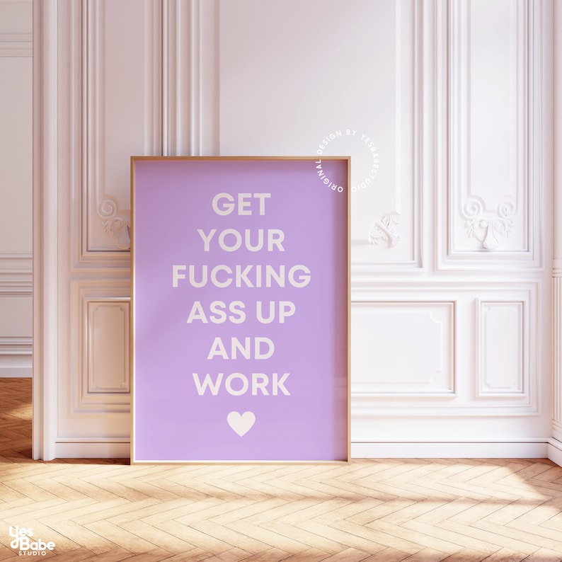 Fun home office prints, Girly office decor, College apartment decor, Maximalist wall art, Quirky wall art, Eclectic decor, Funky room decor image 4