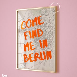 Berlin travel poster, Berlin map print, Maximalist wall art, Travel prints Europe, Funky Berlin prints, Berlin lover gift, Berlin wall art image 2