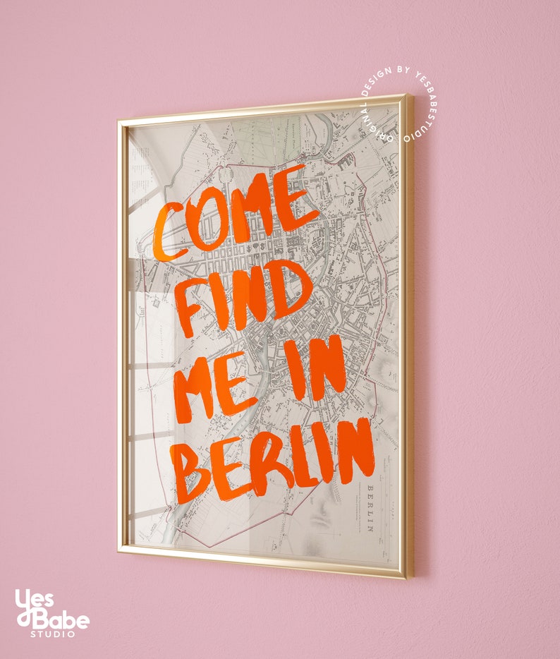 Berlin travel poster, Berlin map print, Maximalist wall art, Travel prints Europe, Funky Berlin prints, Berlin lover gift, Berlin wall art image 2