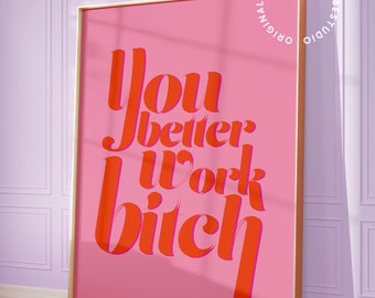 Cubicle decor, Quirky wall art, Home office wall art, Girl apartment decor, College apartment, Funky wall art, Maximalist prints, Office art