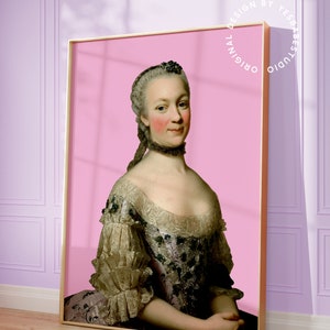 May include: A portrait of a woman in a white and gold dress with a pink background. The woman has a light complexion and is wearing a pearl necklace. The text "ORIGINAL DESIGN BY YES BABE STUDIO" is visible in the upper right corner of the image.
