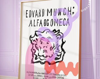Edvard Munch print, Danish pastel decor, Museum exhibition prints, Dopamine decor, Aesthetic decor, Maximalist wall art, Pastel decor