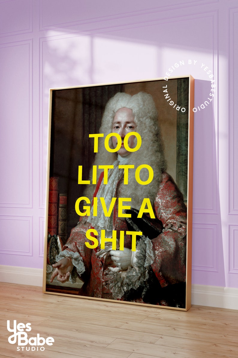 Skurrile Wohnkultur, veränderter Kunstdruck, Maximalist Wandkunst, seltsames Dekor, flippige Wandkunst, verändertes Porträt, Barwagen Druck, flippiger Kunstdruck Bild 2