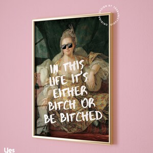 Quirky home decor, Altered art print, Maximalist wall art, Baroque art print, Weird decor, Funky wall art, Altered portrait, Classical art image 2
