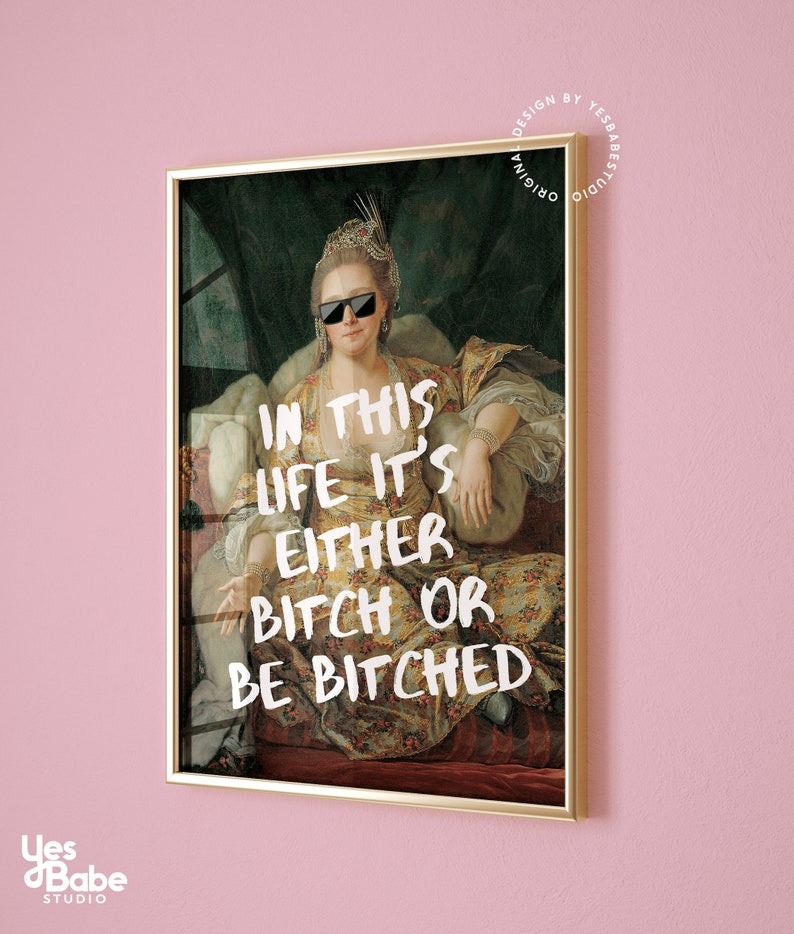 Quirky home decor, Altered art print, Maximalist wall art, Baroque art print, Weird decor, Funky wall art, Altered portrait, Classical art image 2