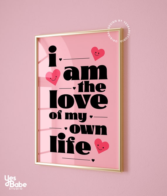 Self love prints, Dopamine decor, Danish pastel prints, Maximalist wall art, College apartment decor, Dorm room wall art, Funky wall art