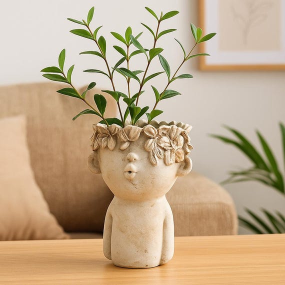 Blumentopf Pflanzkopf Bste Blumengef Kopf zum bepflanzen Pflanztopf  Zement - Etsy.de