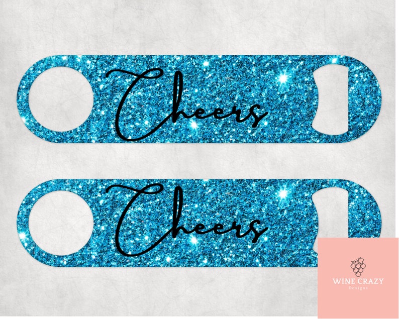 Cheers Glitter Bottle Opener Customizable Stainless Etsy