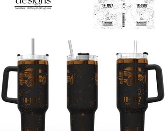 Cummins, vaso de 40 oz, extintor, personalizado, grabado con láser, estilo campestre, Dodge, Cummins
