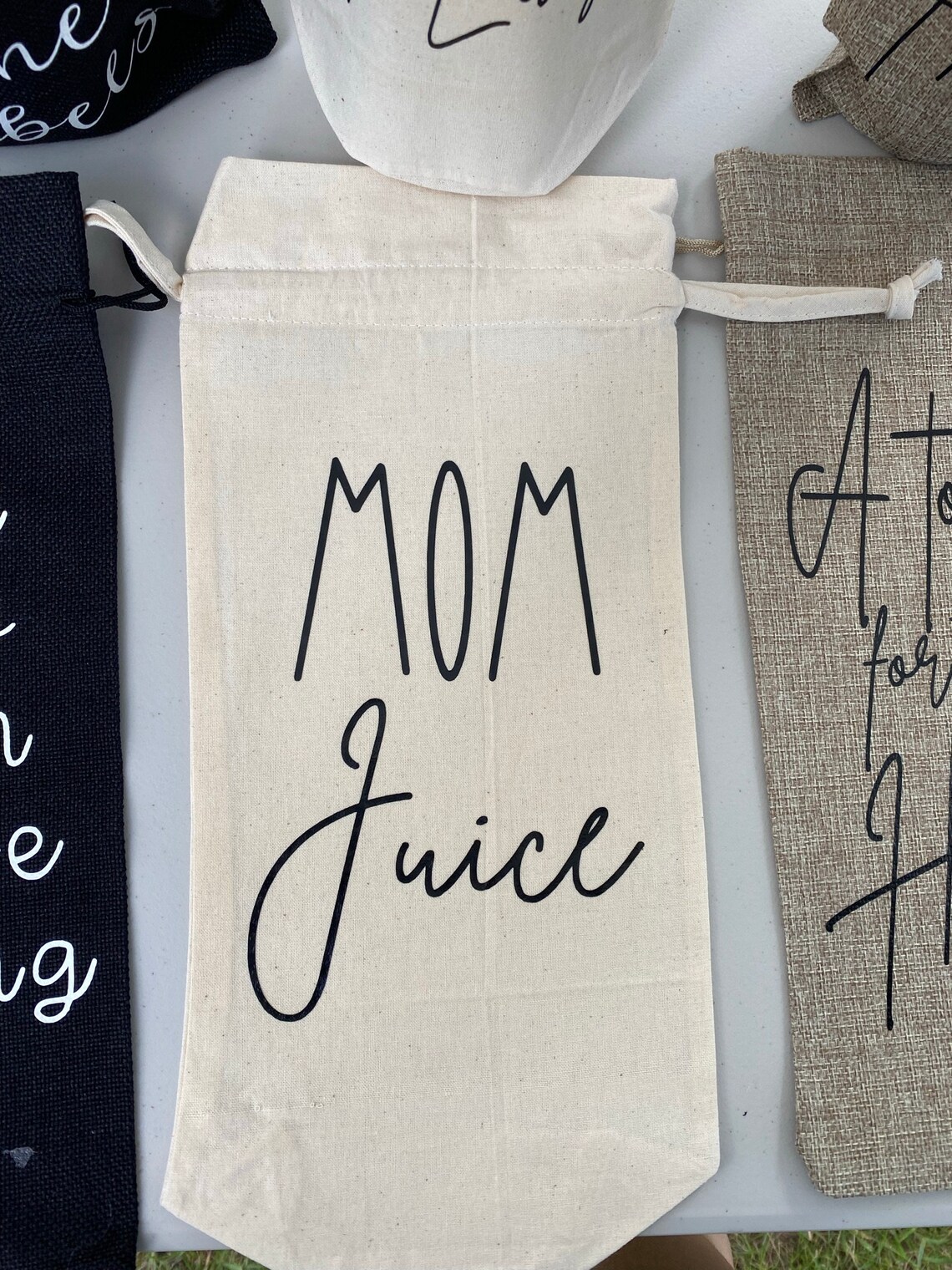 Custom Canvas Wine Bags Housewarming Gifts Wine Lover Etsy