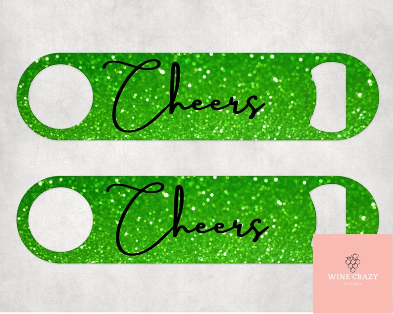 Cheers Glitter Bottle Opener Customizable Stainless Etsy
