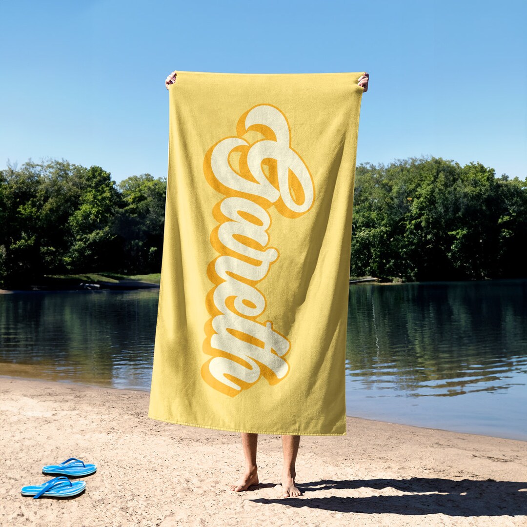 Personalized Color Name Beach Towel,solid Color Beach Towel, Customized