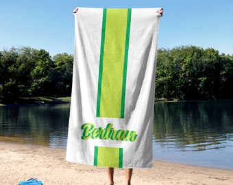 New Style Striped Personalized Beach Towel, Custom Beach Towel With Name, Vacation Gift, Personalized Gift, Personalized Pool Towel