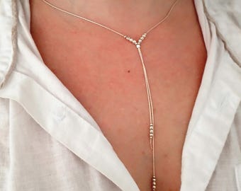 925 sterling silver beaded chain necklace,dainty minimal choker,thin simple boho subtle necklace,silver layering necklace,jewels for gift