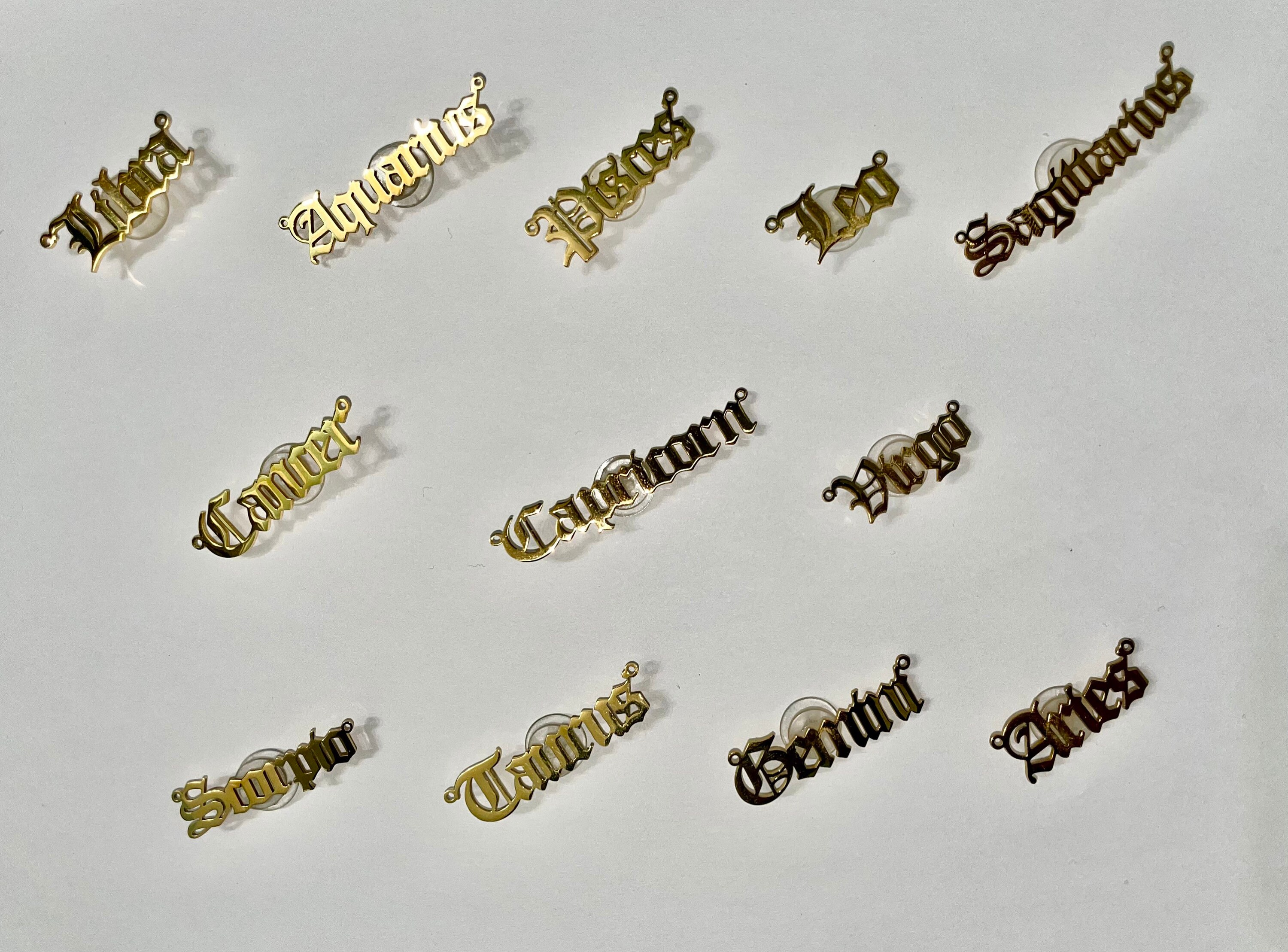 Zodiac shoe charms (Gold)